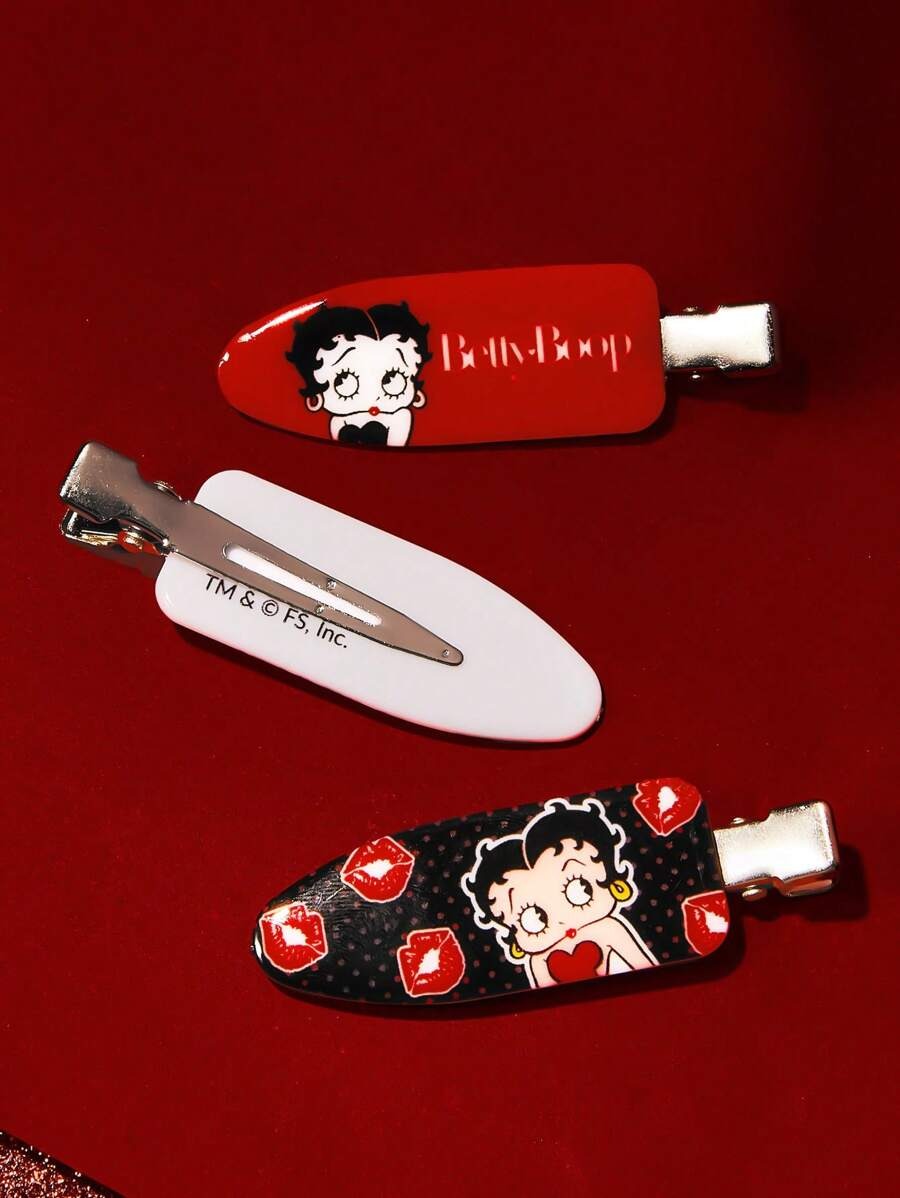 SHEIN Betty Boop  مشابك شعر كرتونية 6 قطع