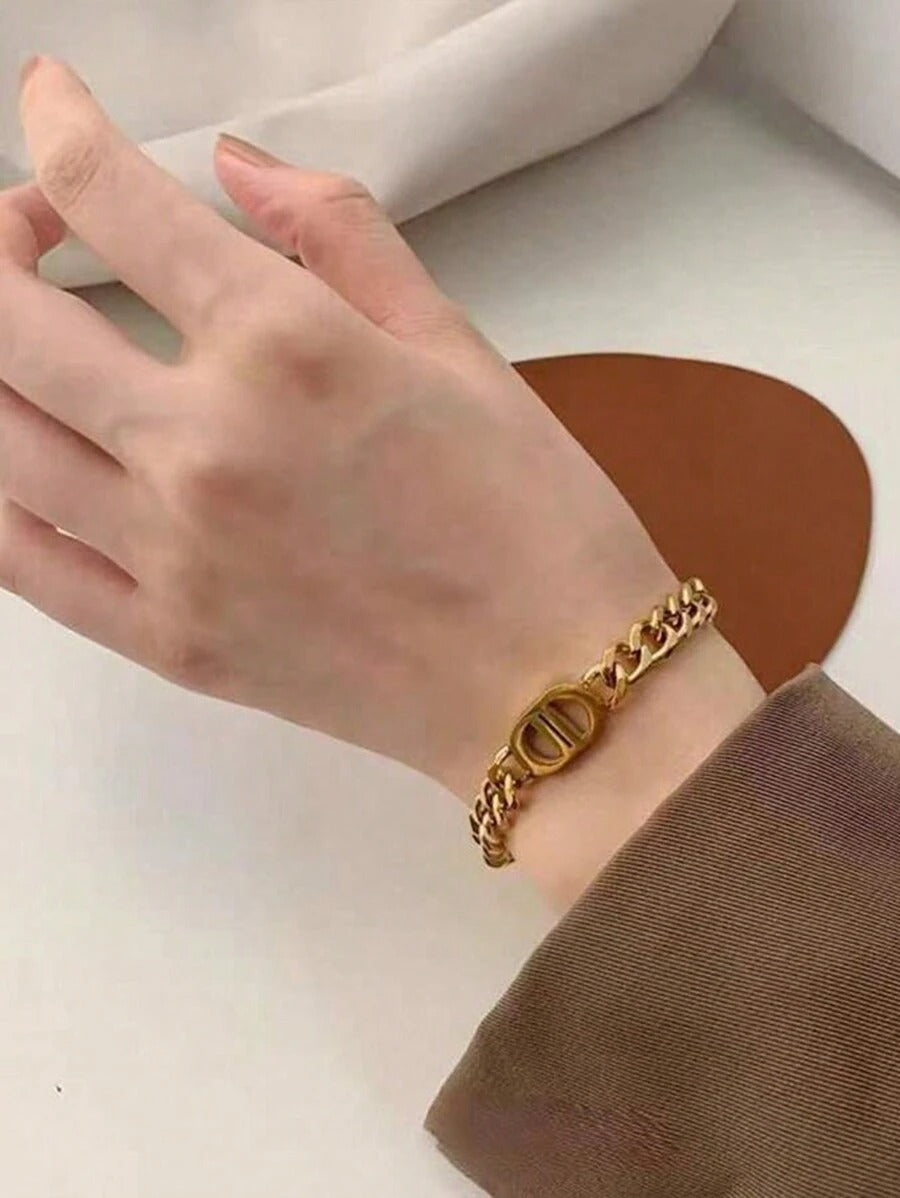 SHEIN إسوارة أنيقة لون ذهبي