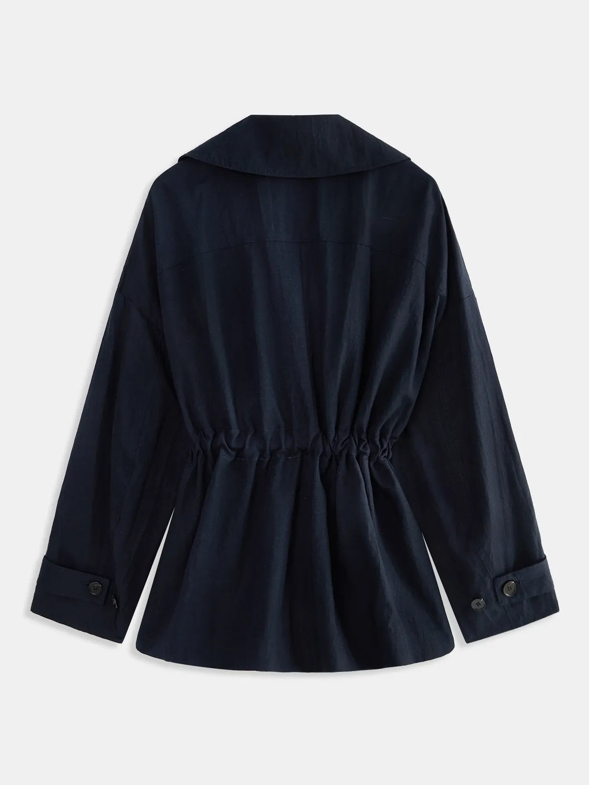 SHEIN Anewsta Essential معطف ترنش أسود بحزام وأكتاف منسدلة