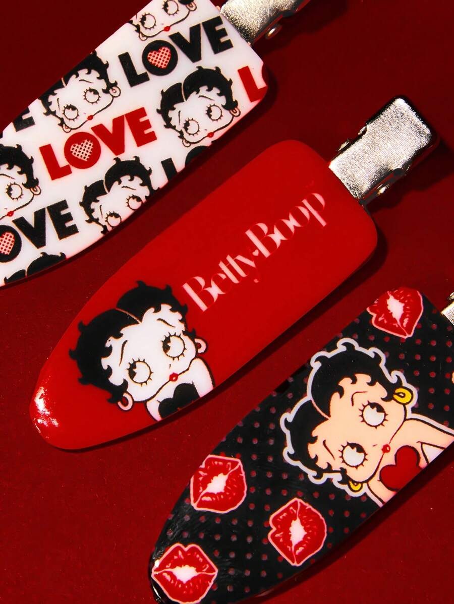 SHEIN Betty Boop  مشابك شعر كرتونية 6 قطع
