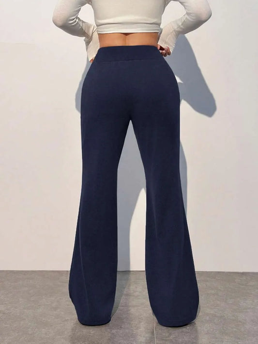 SHEIN EZwear بنطال حراري نسائي بلون أزرق بحري