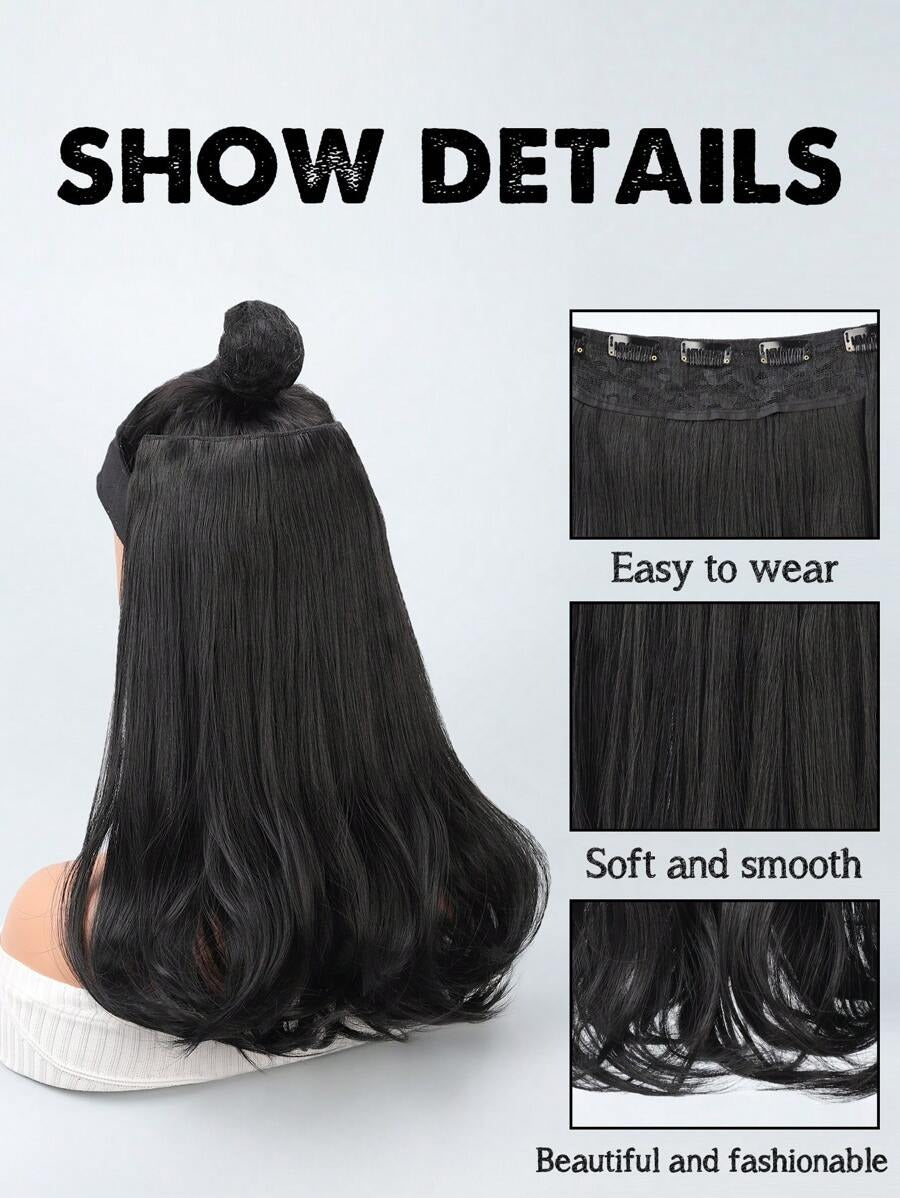 SHEIN وصلة شعر مستقيم 14 بوصة بلون أسود