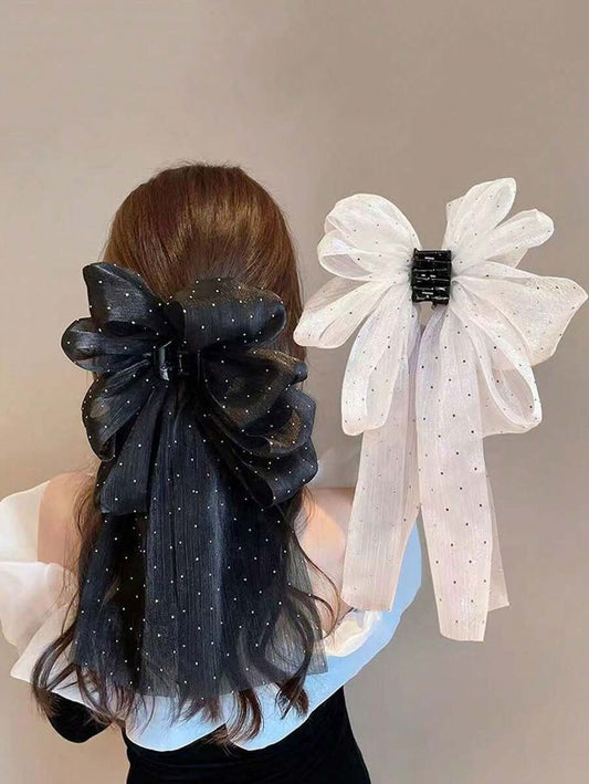SHEIN مشبك شعر نجمي مع فيونكة وشريط