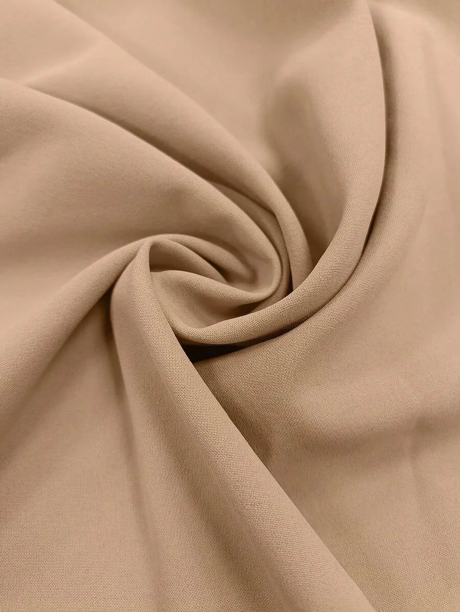 SHEIN Elenzga جمبسوت نسائي بياقة قارب وأكمام واسعة وخصر مجعد بلون مشمشي
