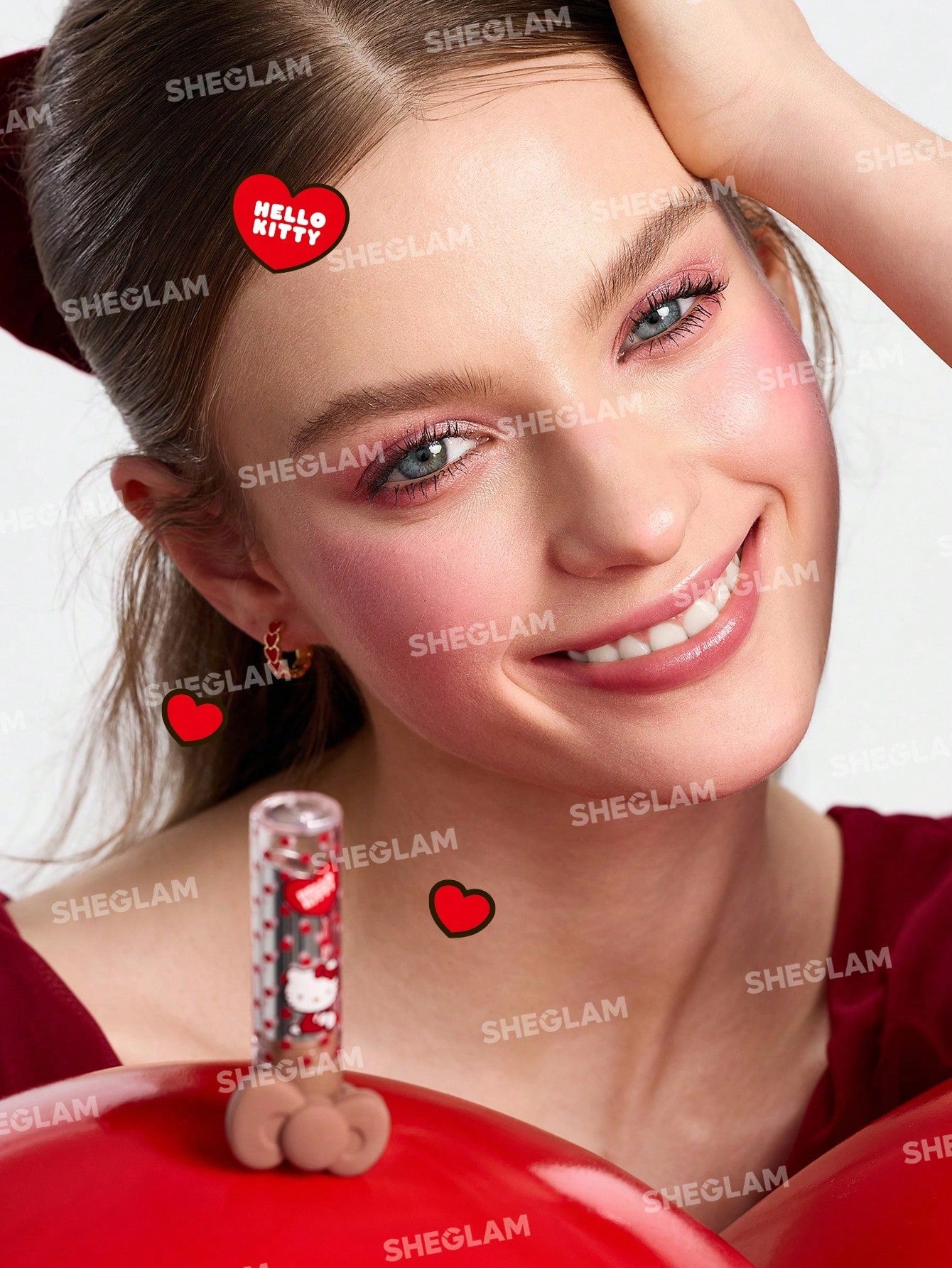 SHEGLAM Hello Kitty Be My Baby Smitten Kitten أحمر شفاه مرطب