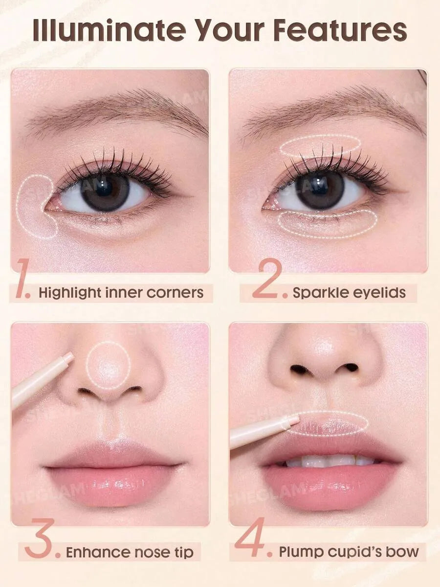 SHEIN SHEGLAM Lumi-Eye Aegyo-Sal Cookie Dough قلم كحل مزدوج بلون