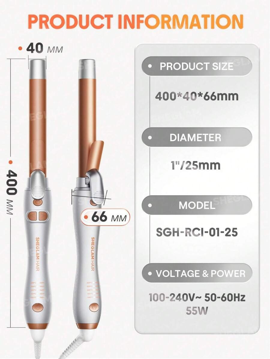 SHEGLAM HAIR Cool Lock Airflow مكواة تجعيد الشعر