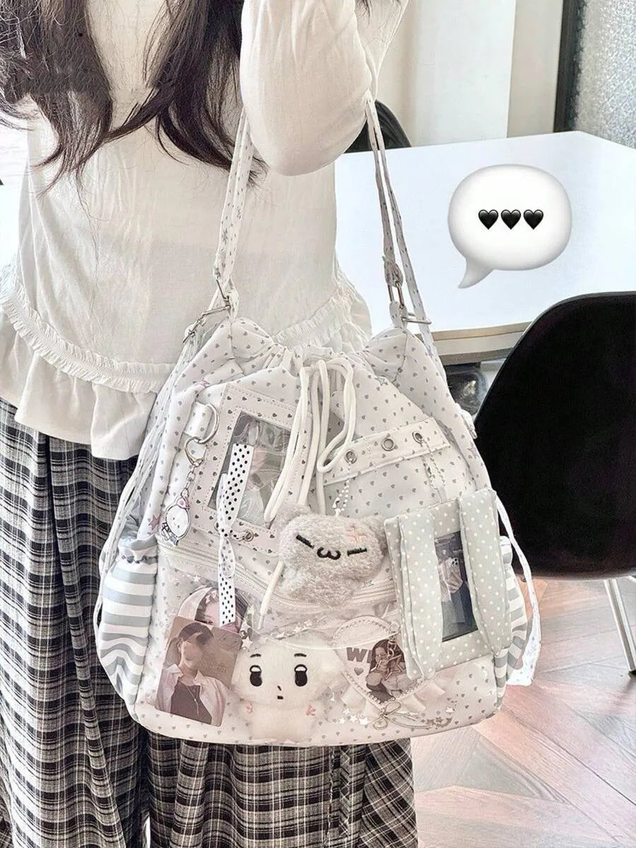 SHEIN حقيبة إيتا متعددة الوظائف من النايلون بنقشة بولكا دوت