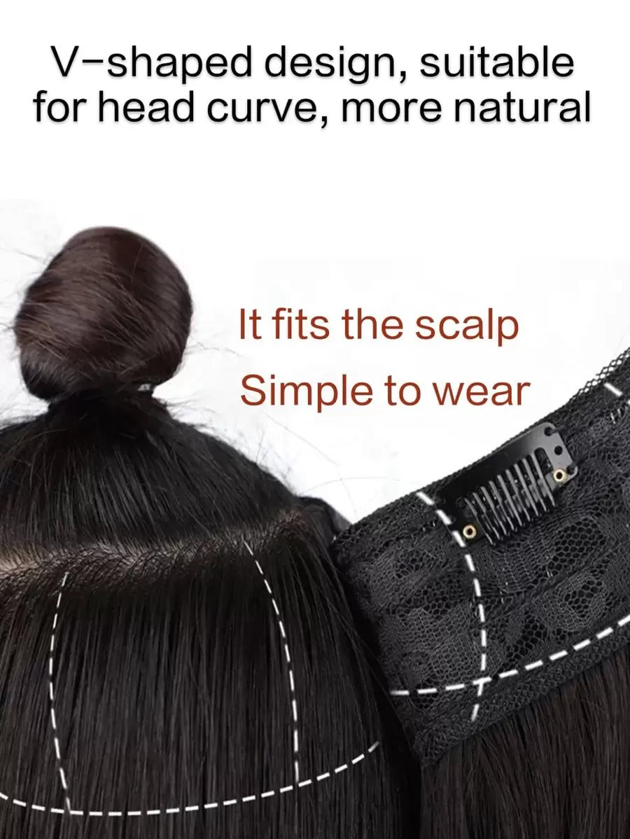 SHEIN وصلة شعر بمشبك – تموج طبيعي متوسط لون بني