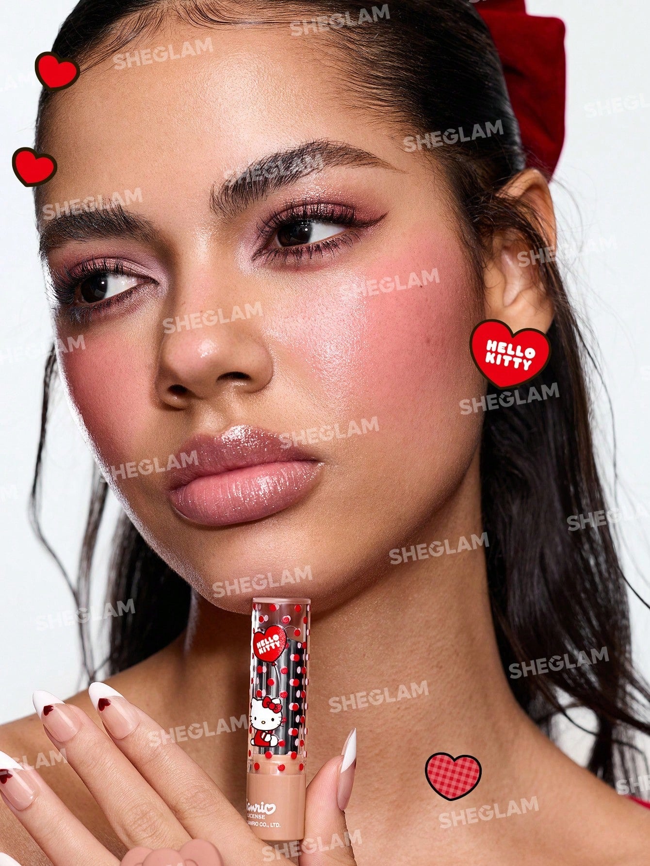 SHEGLAM Hello Kitty Be My Baby Smitten Kitten أحمر شفاه مرطب