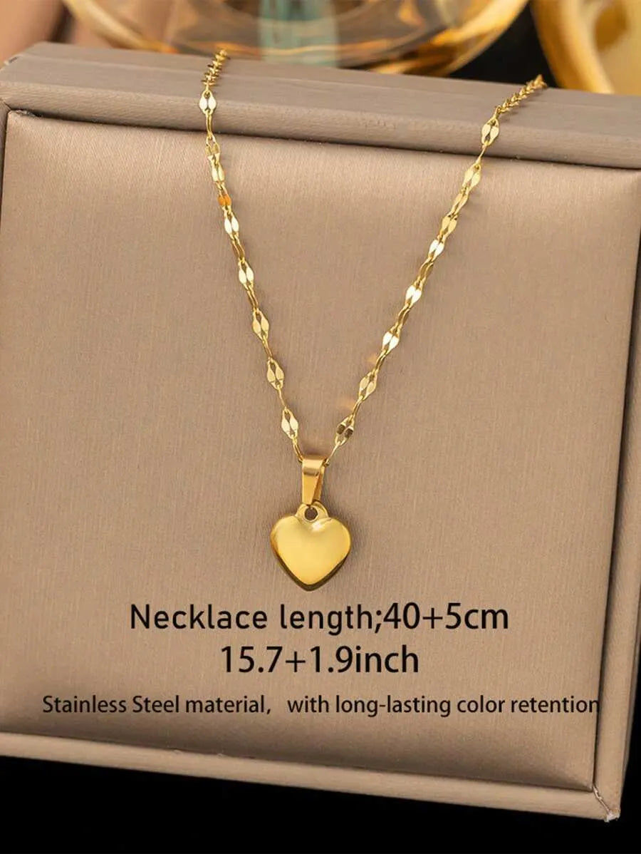 SHEIN طقم مجوهرات نسائي بتصميم قلب بلون ذهبي