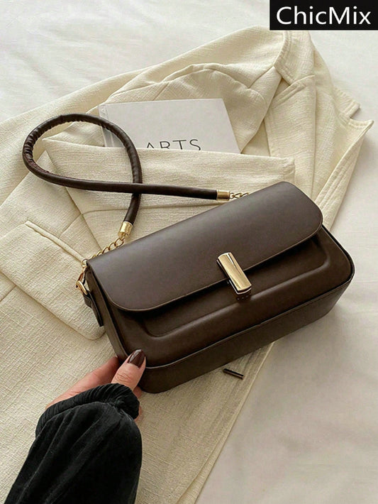 SHEIN حقيبة كتف كاجوال وأنيقة صغيرة للنساء بتصميم غطاء قابل للقلب