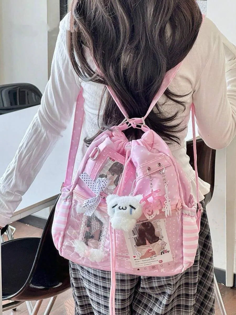 SHEIN حقيبة إيتا متعددة الوظائف من النايلون بنقشة بولكا دوت
