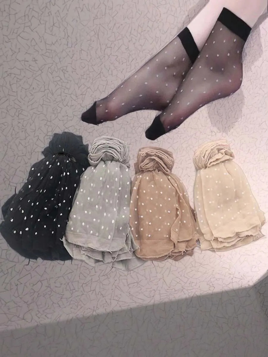 SHEIN جوارب نسائية منقوشة بنقاط ومتعدد الألوان