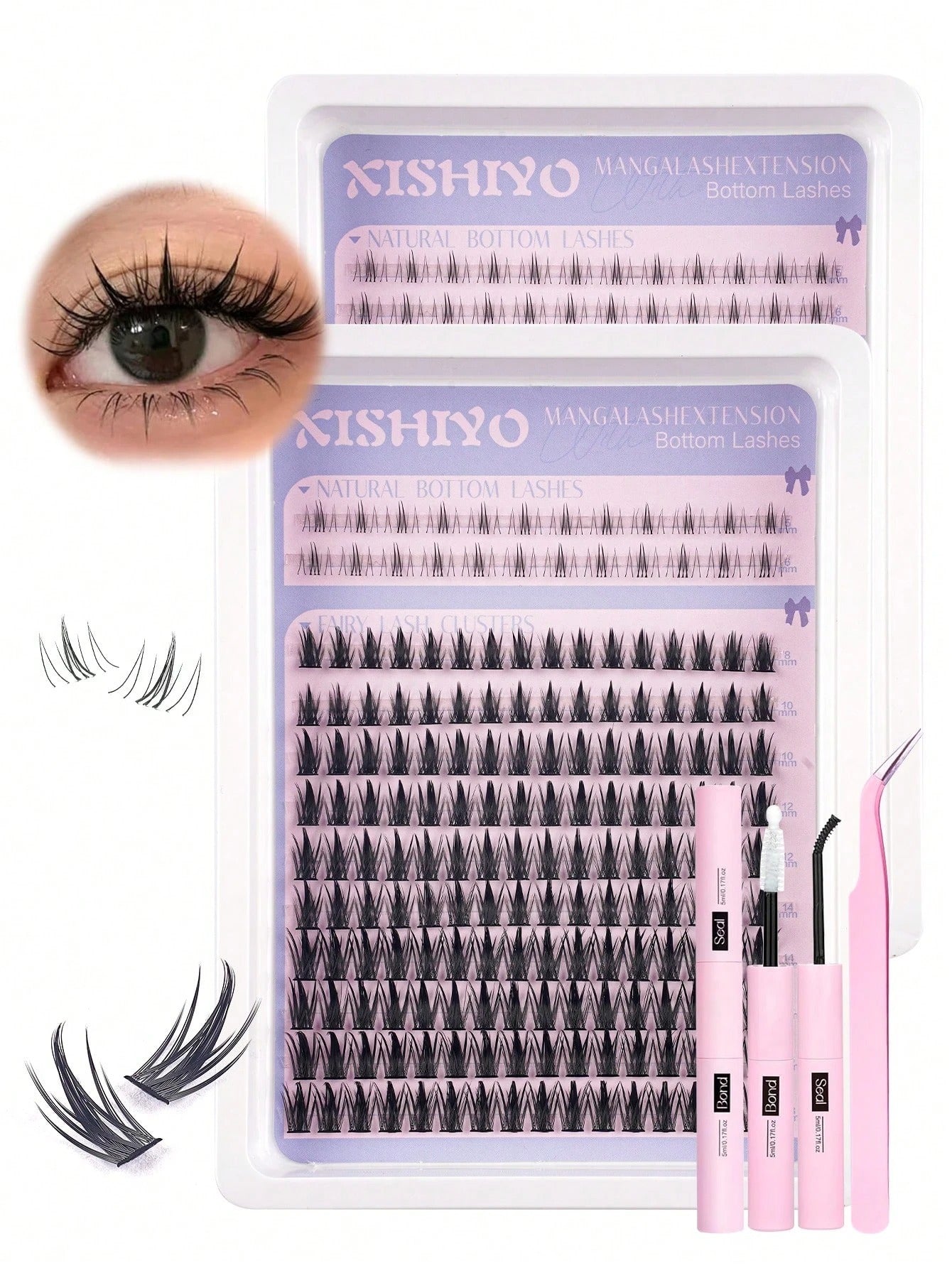 SHEIN طقم تمديدات رموش فردية خفيفة