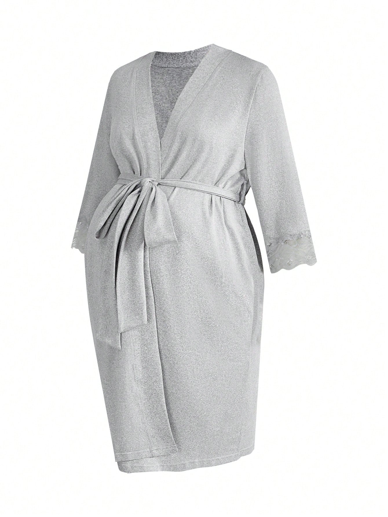 SHEIN BloomMama طقم ملابس نوم للحوامل 3 قطع ناعم ومريح