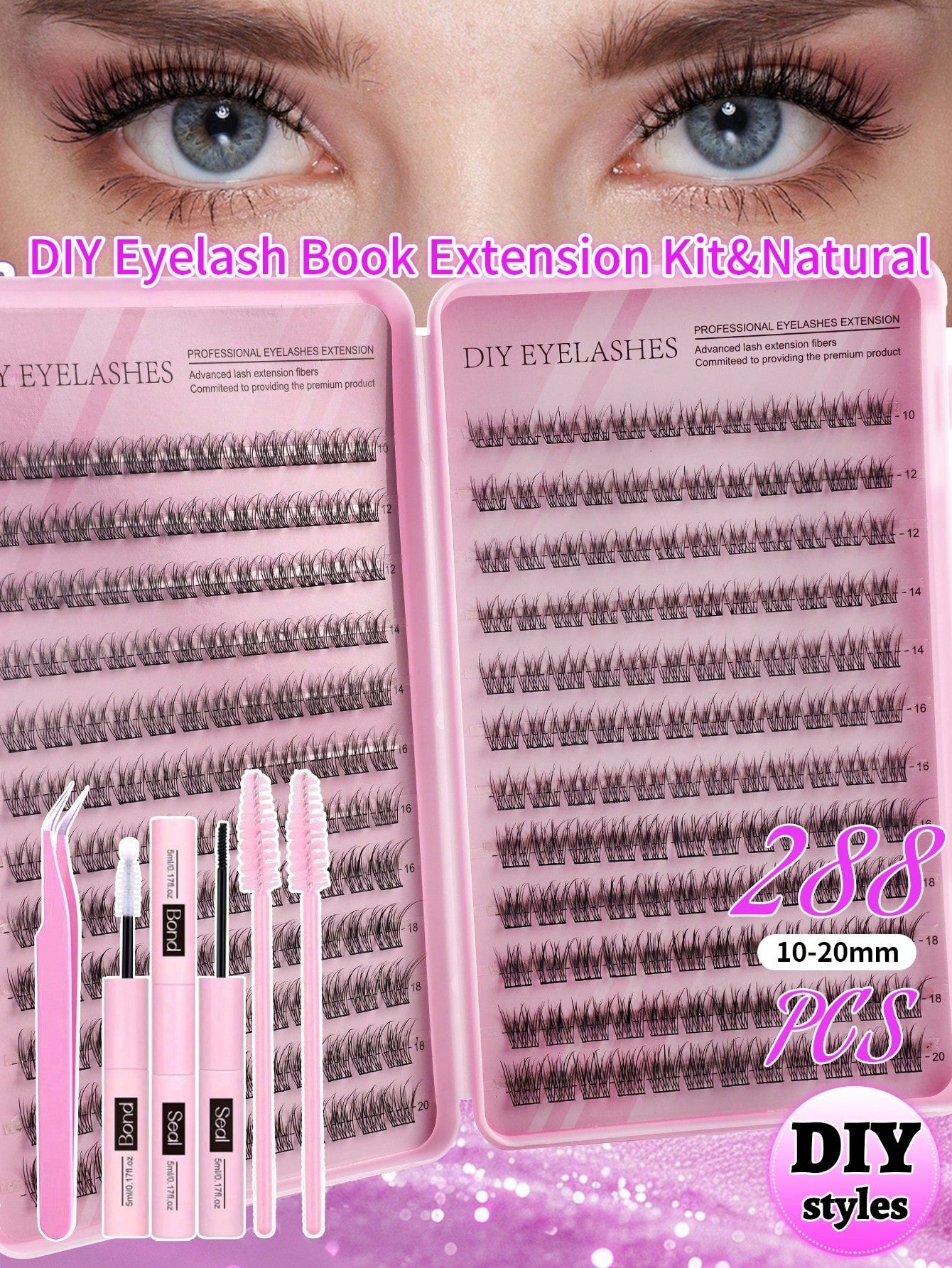 SHEIN طقم تمديدات رموش فردية خفيفة