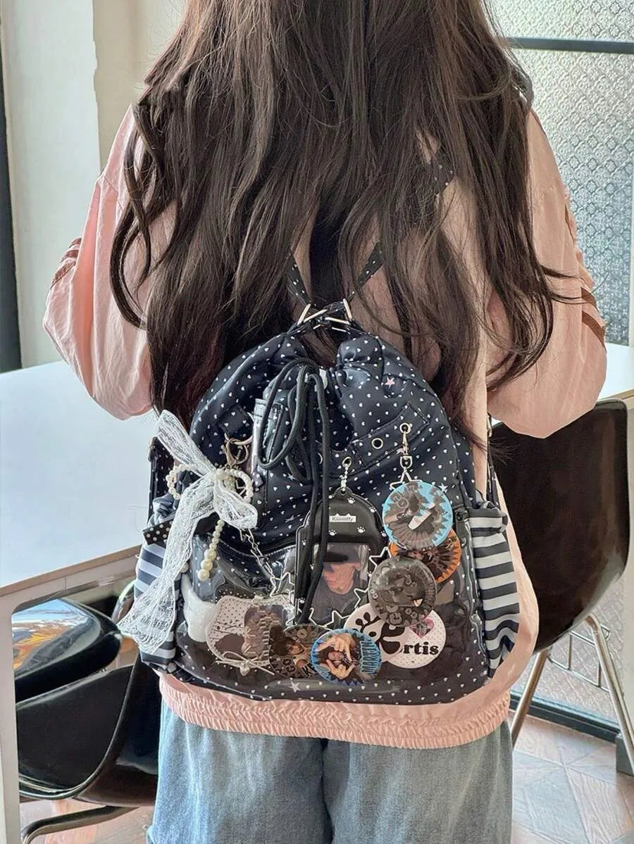 SHEIN حقيبة إيتا متعددة الوظائف من النايلون بنقشة بولكا دوت