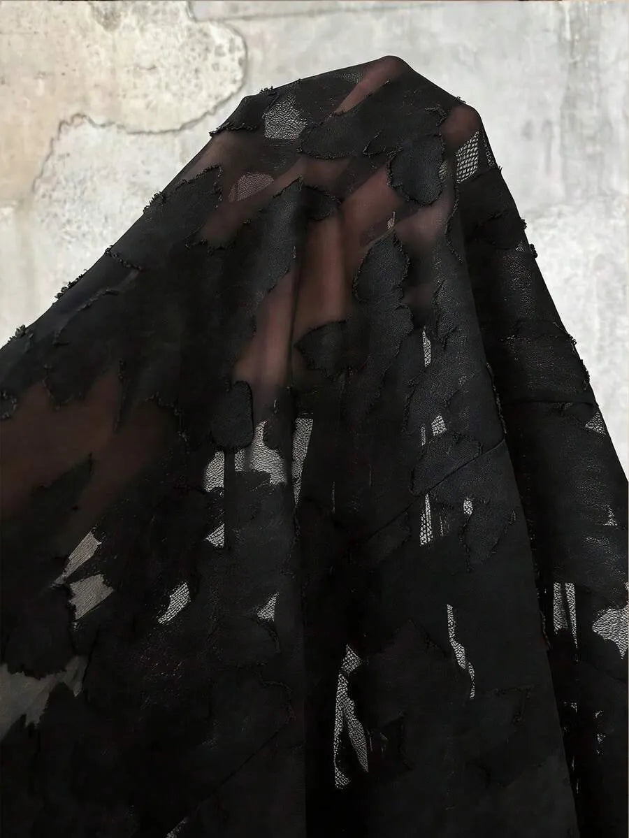 SHEIN Roveilla فستان نسائي بياقة وكشكش بلون أسود