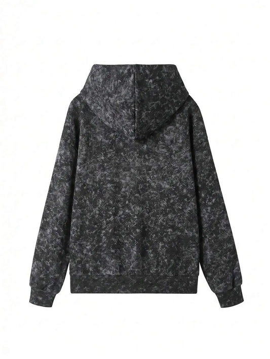 SHEIN سويت شيرت نسائي فضفاض بطبعة جامعة نيويورك لكرة القدم بلون الأسود