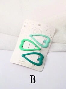SHEIN مجموعة مشابك شعر وردية بتصميم قلب وكوكب
