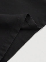 SHEIN MOD بنطلون نسائي بخصر عالٍ جداً وثنيات وساق واسعة بلون أسود