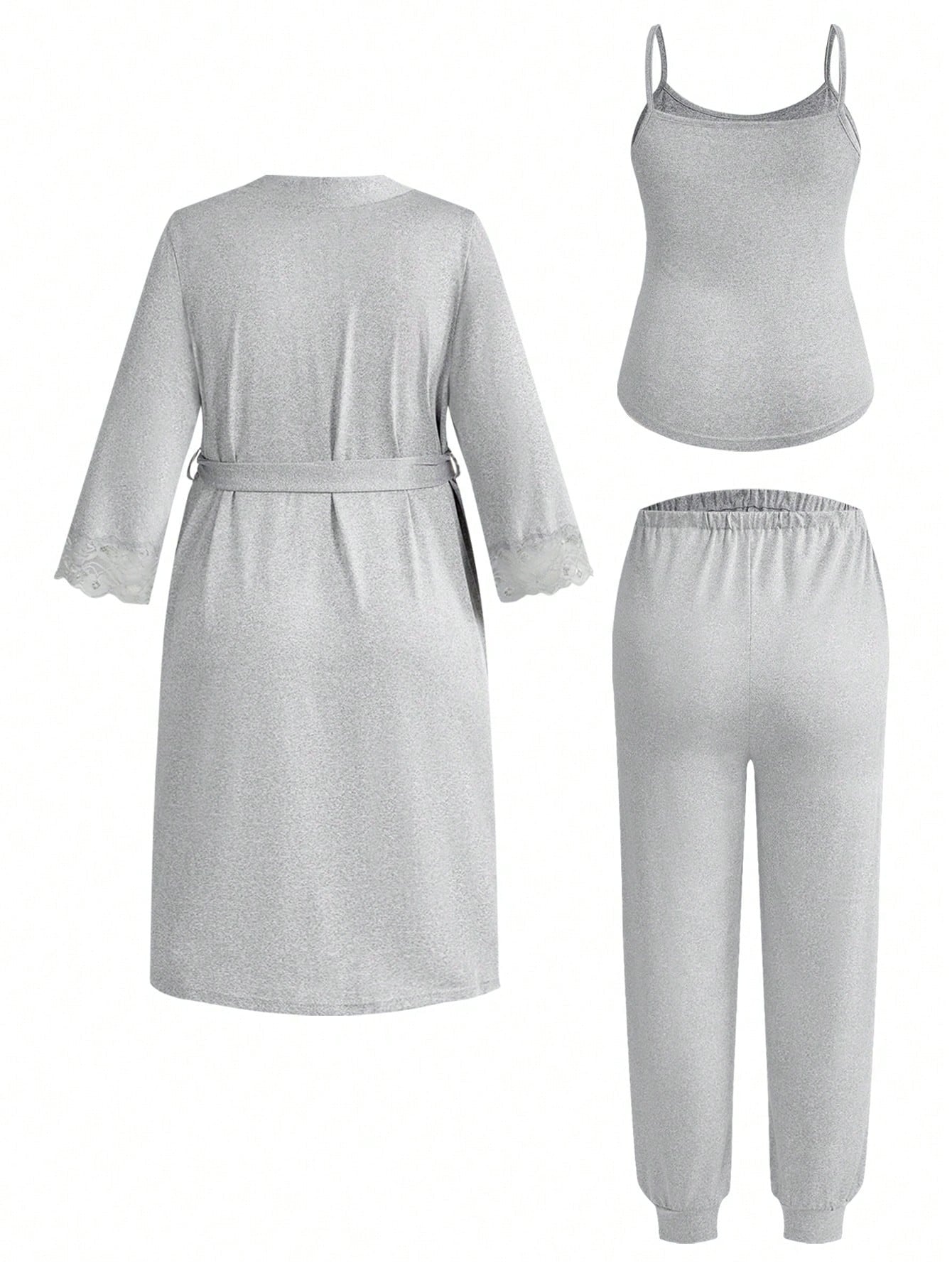 SHEIN BloomMama طقم ملابس نوم للحوامل 3 قطع ناعم ومريح