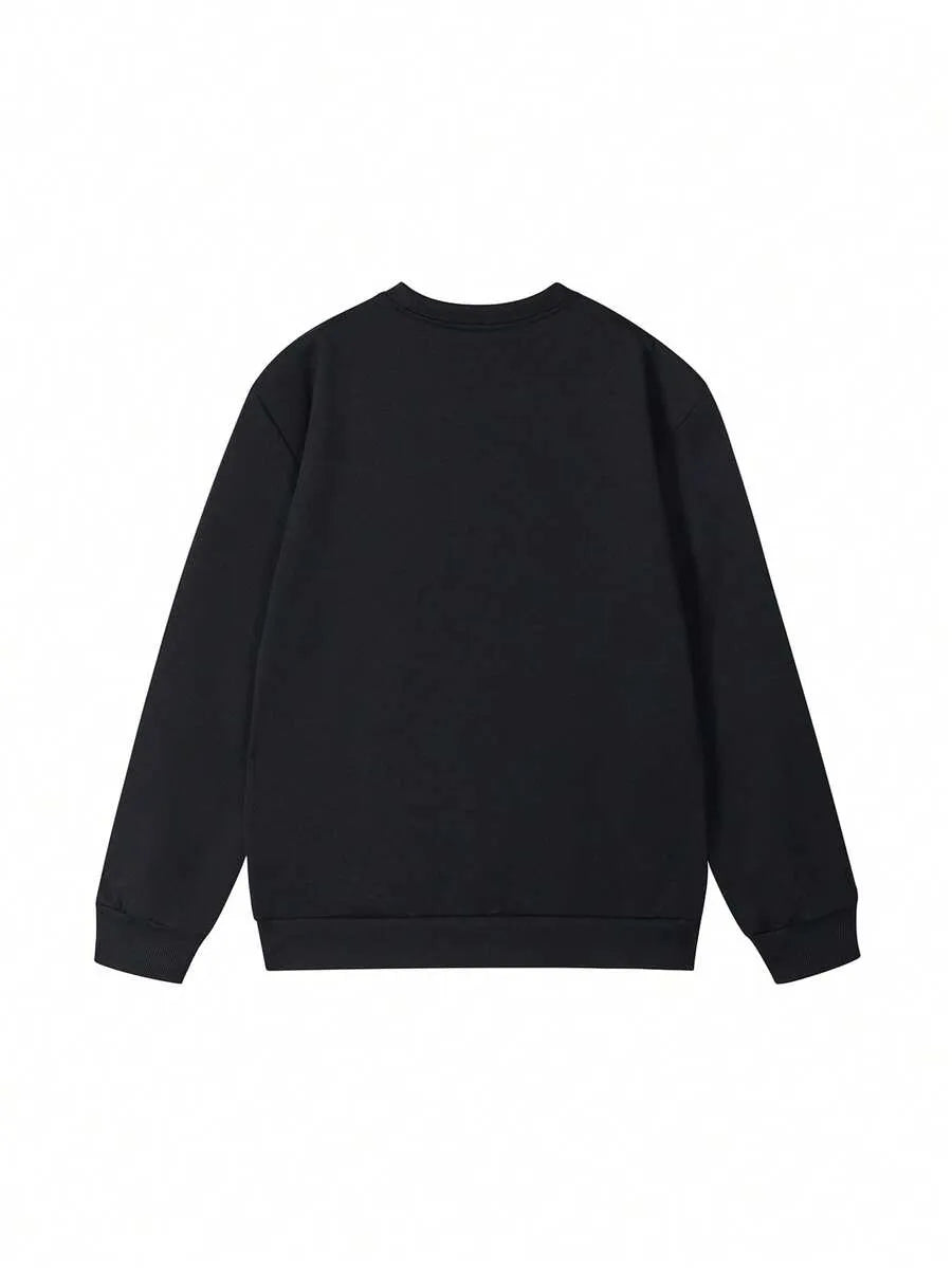 SHEIN سويت شيرت نسائي بطبعة مدينة نيويورك وجيب بلون الأسود