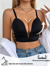 SHEIN بوستيه نسائي برقبة عميقة وظهر مكشوف وحشوة بلون أسود