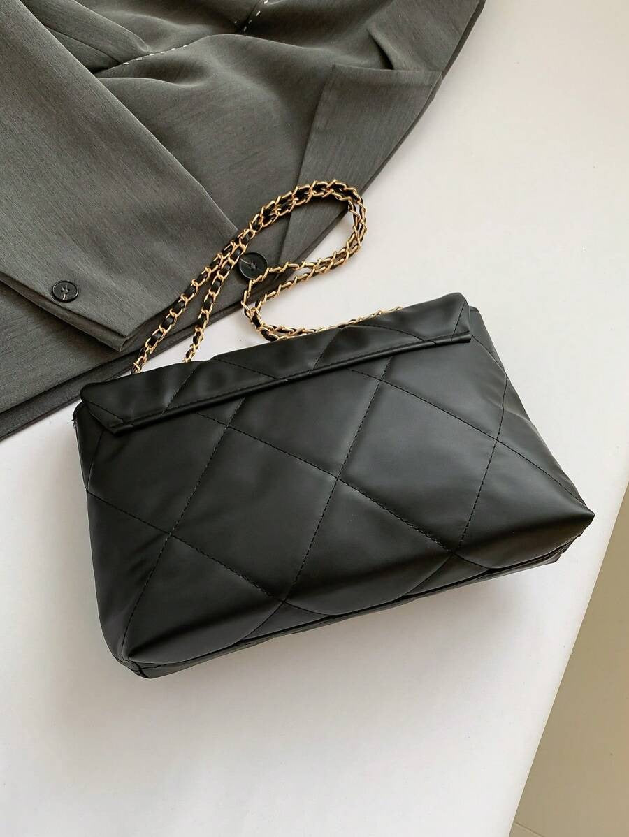SHEIN حقيبة كروس بودي وكتف مطرزة بنمط معين بسلسلة مزدوجة