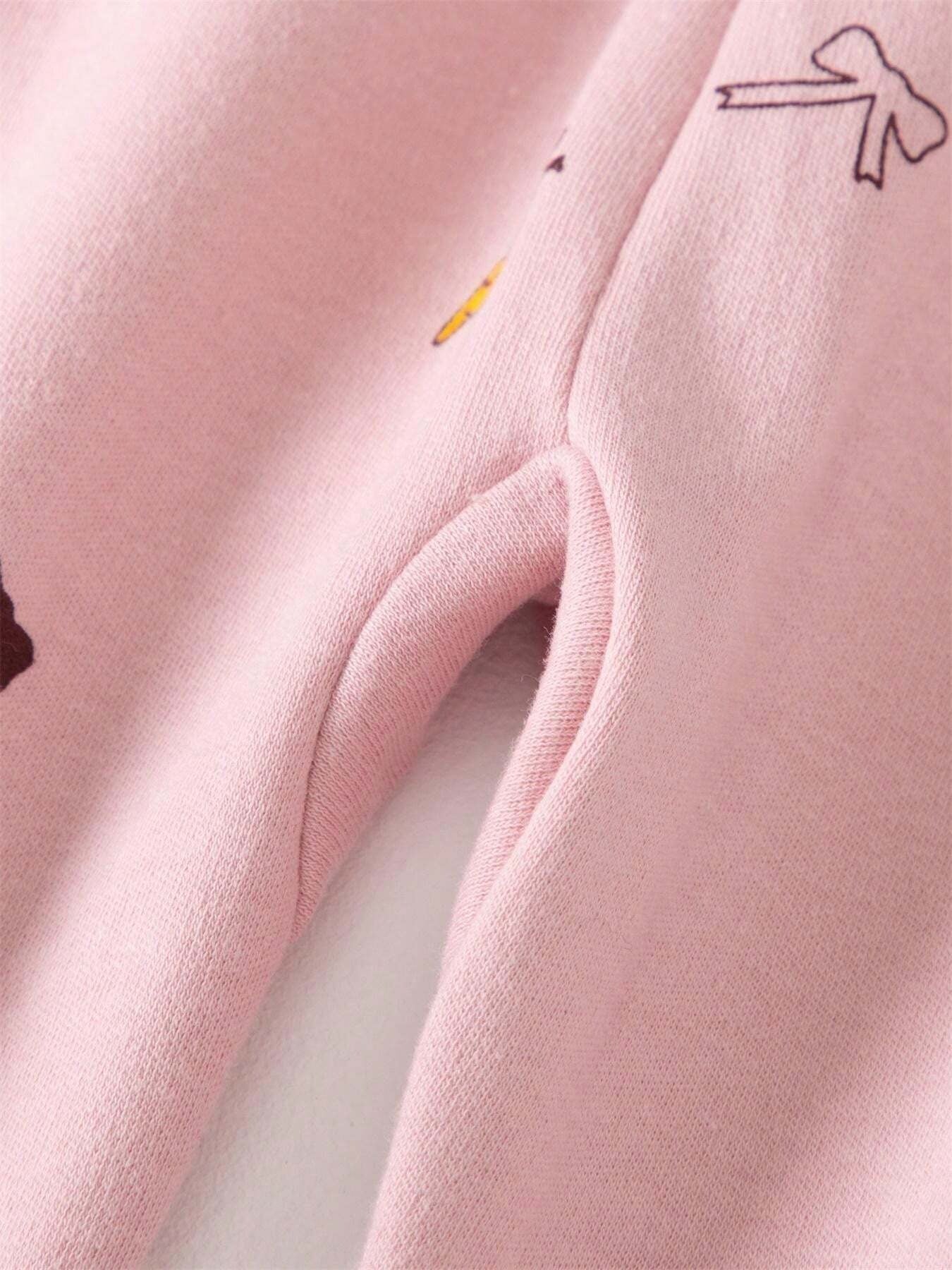 SHEIN طقم بيجاما 2 قطعة بطبعة أرنب كرتونية للفتيات