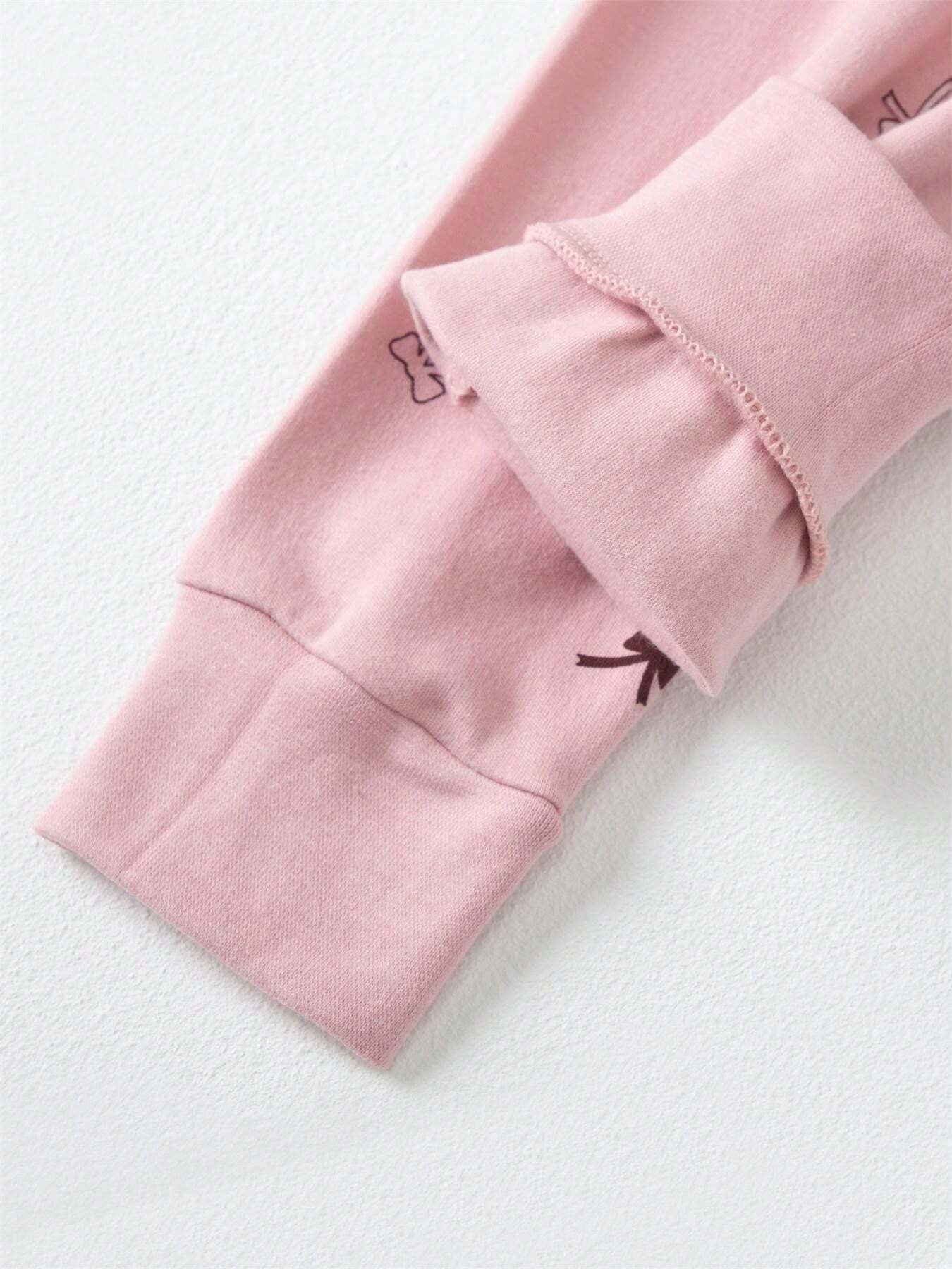 SHEIN طقم بيجاما 2 قطعة بطبعة أرنب كرتونية للفتيات