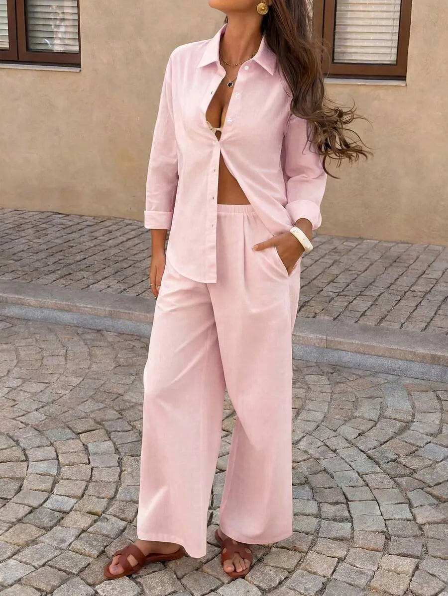 SHEIN PoPoHouse  طقم نسائي مريح من قطعتين للخريف والجامعة