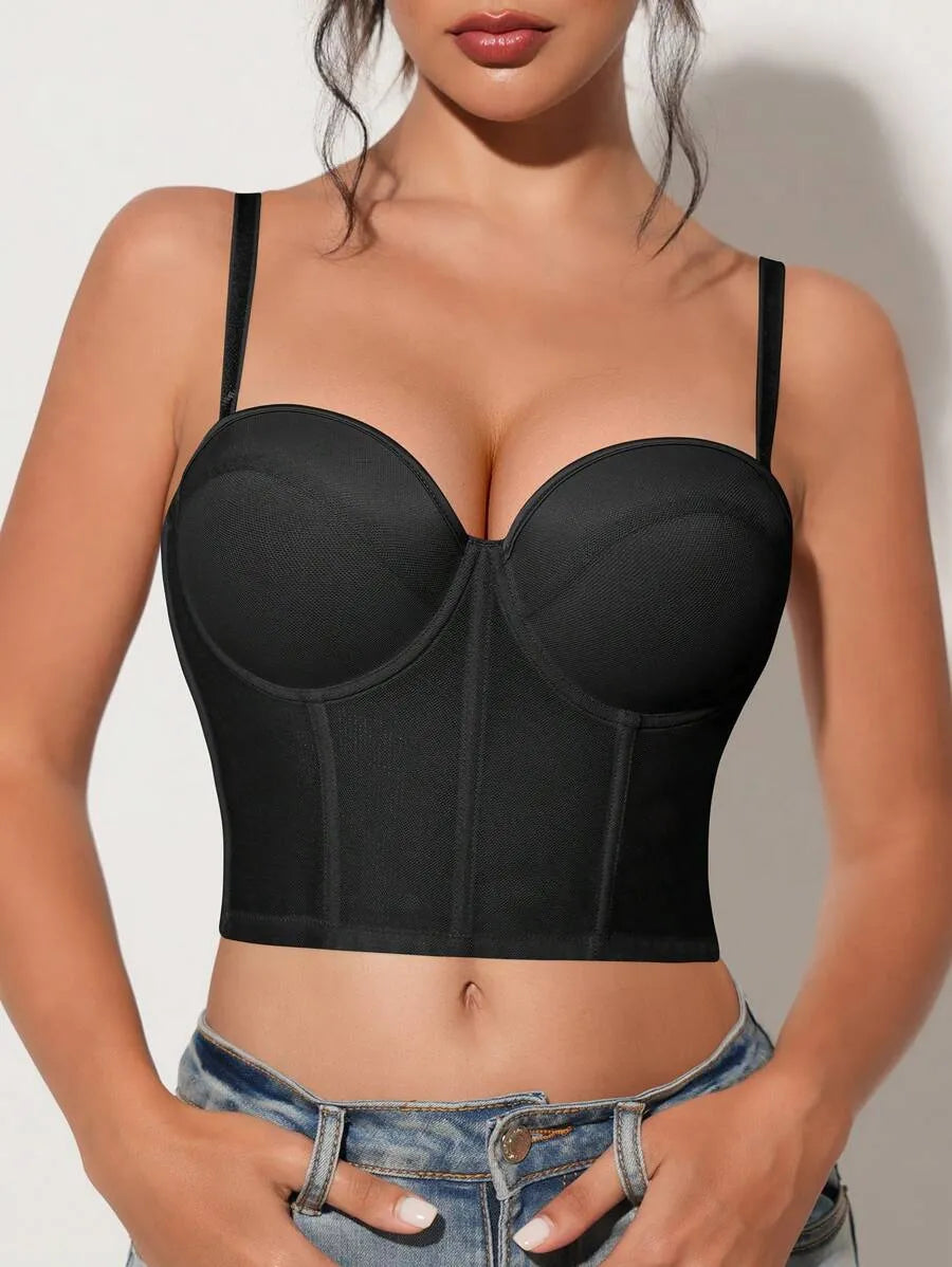 SHEIN حمالة صدر سوداء رافعة وداعمة ومريحة