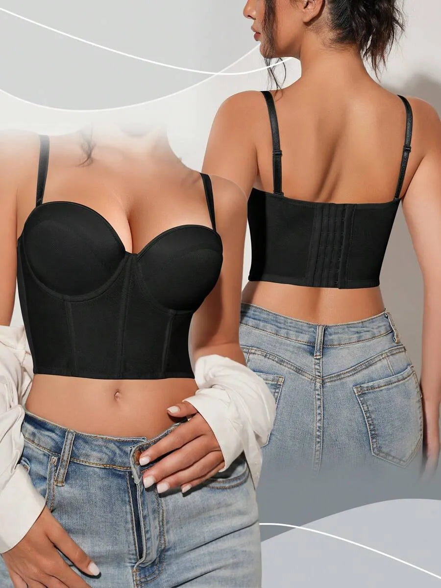 SHEIN حمالة صدر سوداء رافعة وداعمة ومريحة