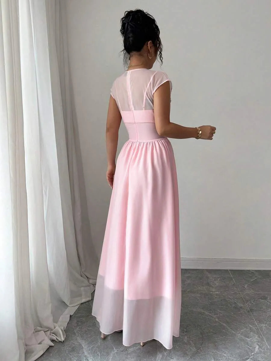 SHEIN Elenzga A فستان برتقالي فاتح أنيق بقصة