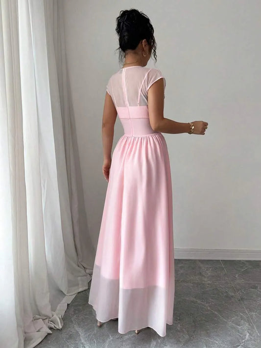 SHEIN Elenzga A فستان برتقالي فاتح أنيق بقصة