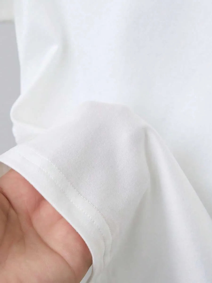 SHEIN INAWLY طقم 3 قطع تي شيرت نسائي بأكمام قصيرة وتصميم خصر متعدد الألوان