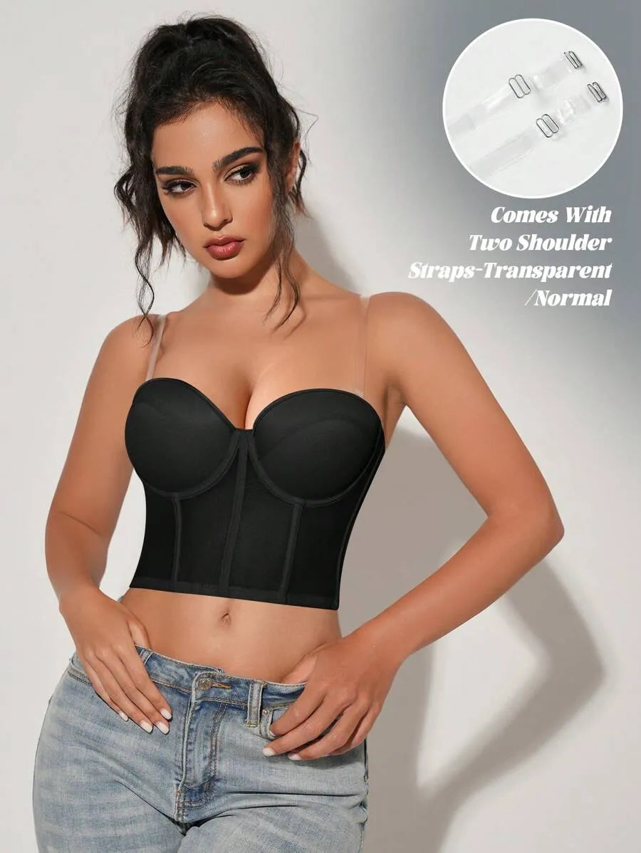 SHEIN حمالة صدر سوداء رافعة وداعمة ومريحة