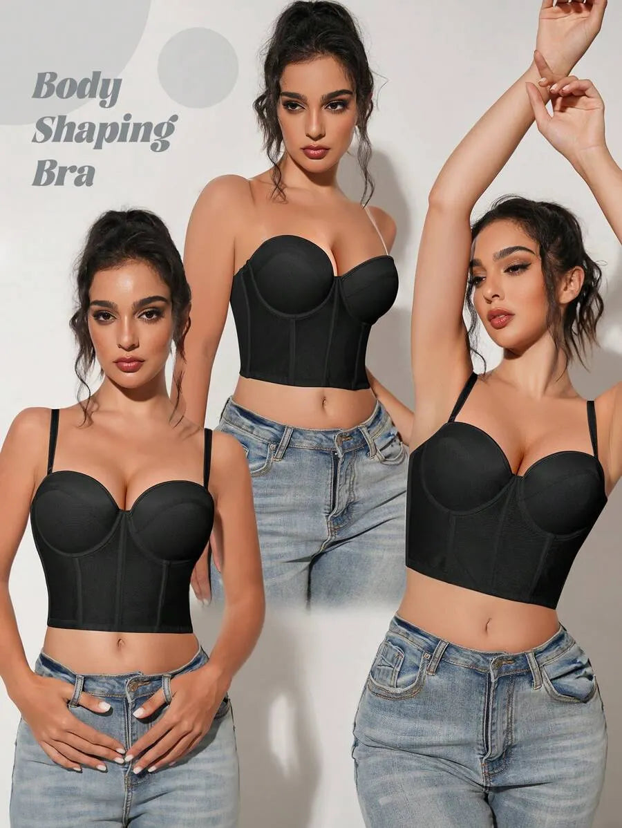 SHEIN حمالة صدر سوداء رافعة وداعمة ومريحة