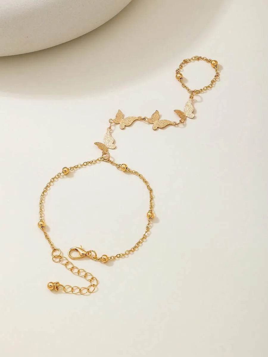 SHEIN سوار إصبع ذهبي بشكل فراشة قطعة واحدة