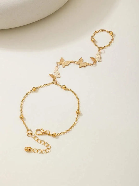SHEIN سوار إصبع ذهبي بشكل فراشة