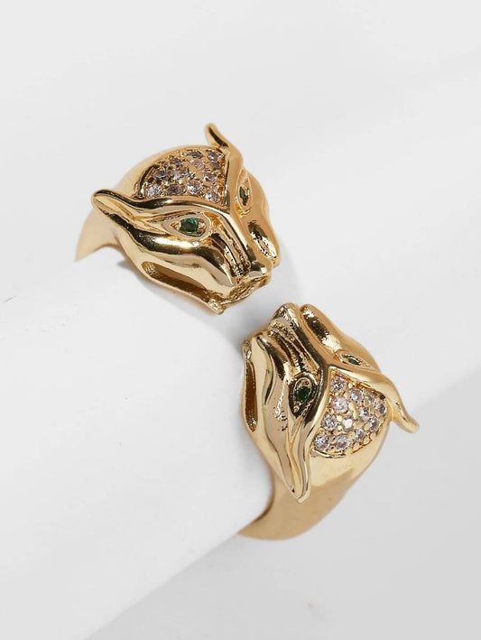 SHEIN خاتم مفتوح بتصميم أنيق مزين بمكعب زركونيا