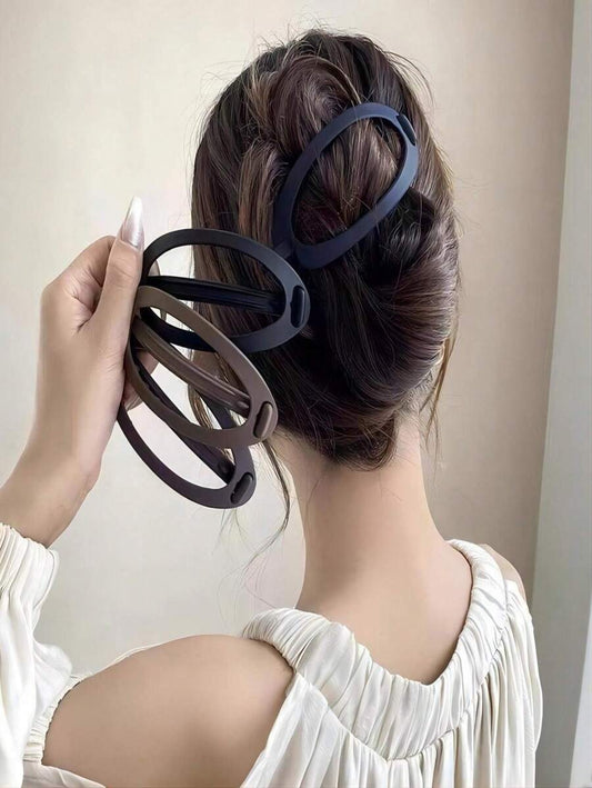 SHEIN مجموعة 4 مشابك شعر بلون سادة