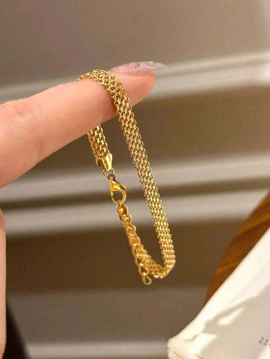 SHEIN سوار ساعة شبكي ذهب 18 قيراط