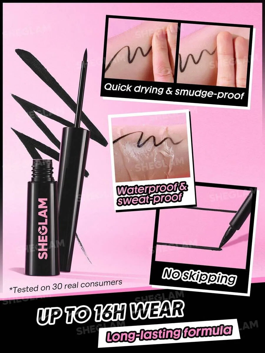 SHEIN SHEGLAM Stay Inked محدد عيون سائل مطفي بلون أسود