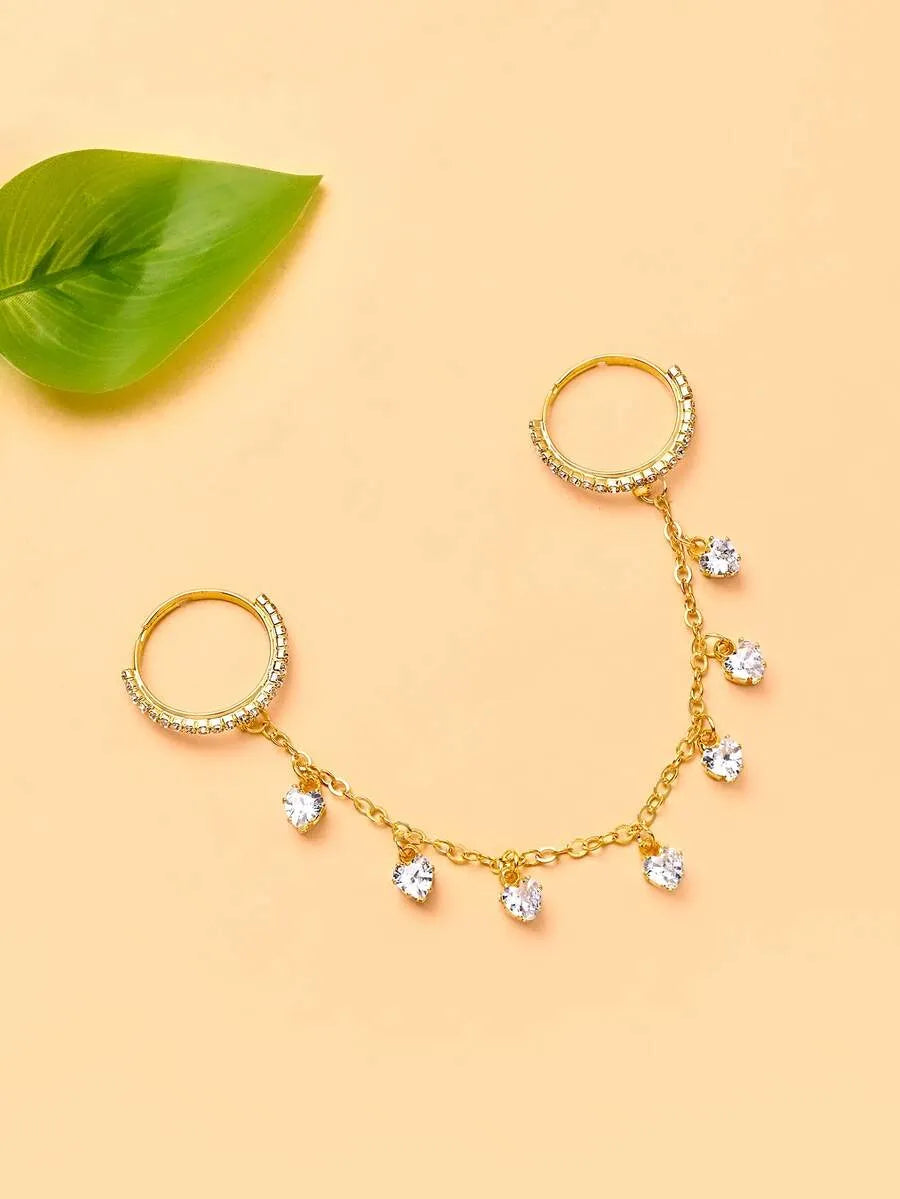 SHEIN خاتم بتصميم قلب بسيط وشرابات للنساء