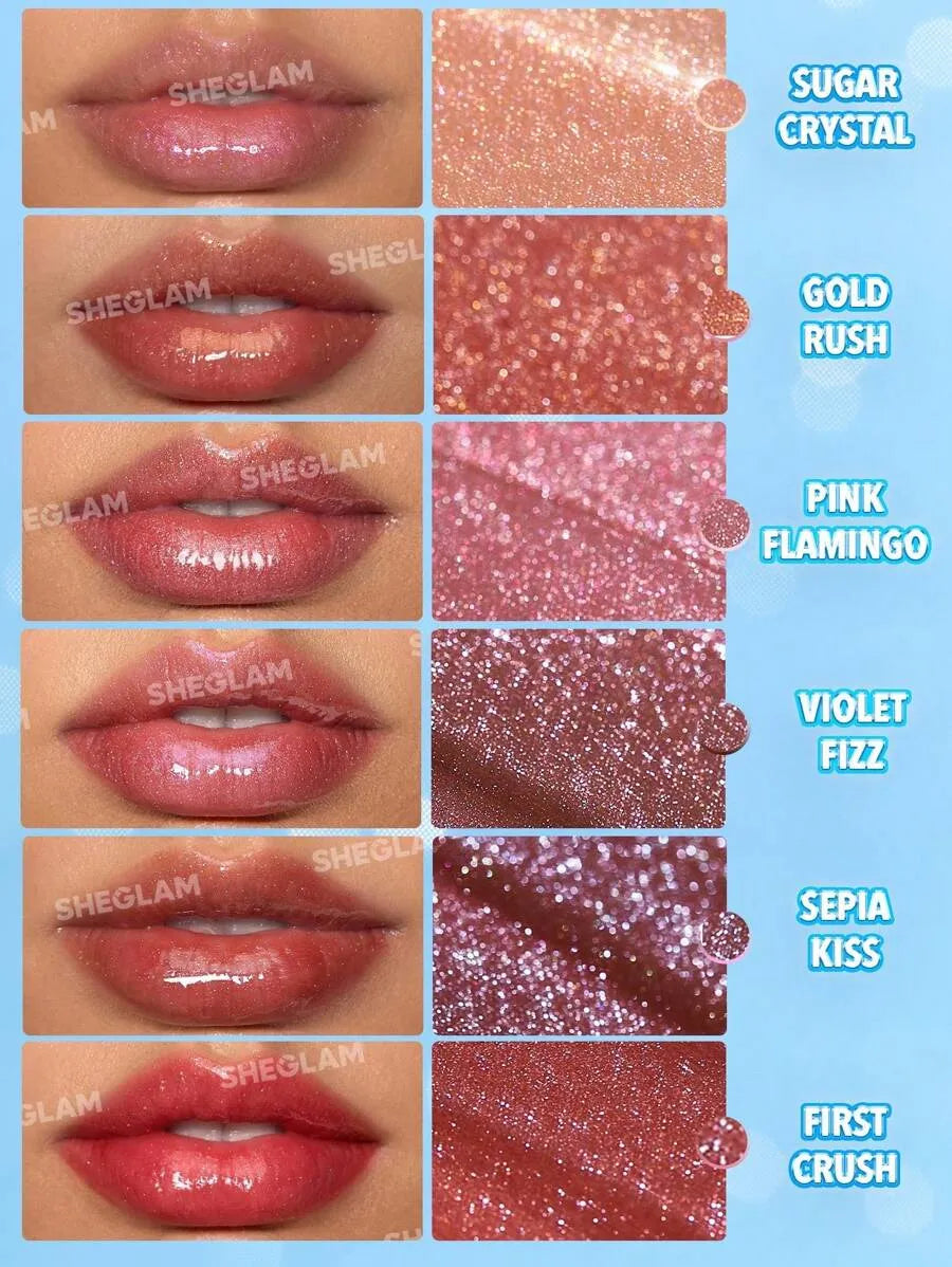 SHEIN SHEGLAM Pout-Perfect Violet Fizz ملمع شفاه لامع بلون