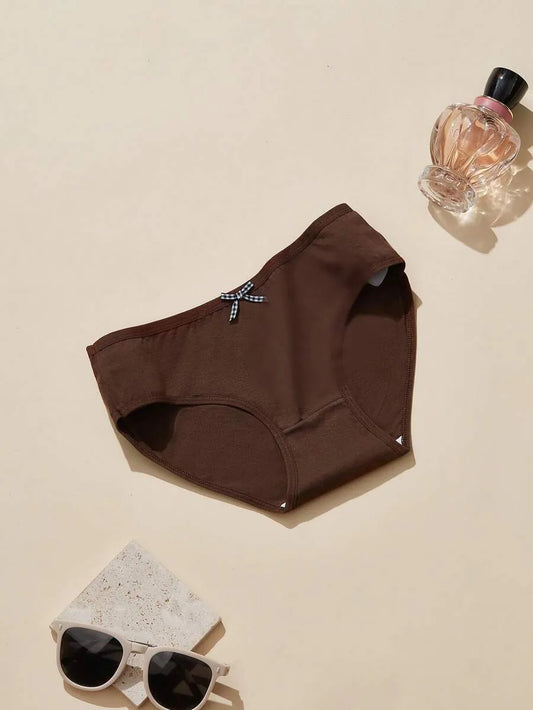 SHEIN سراويل داخلية نسائية من 5 قطع  مزينة بفيونكة ومتعدد الألوان
