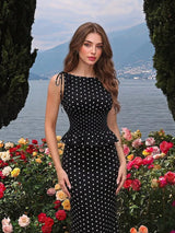 SHEIN MOD طقم من قطعتين توب كامي بحمالات وربطة كتف وتنورة بلون أسود